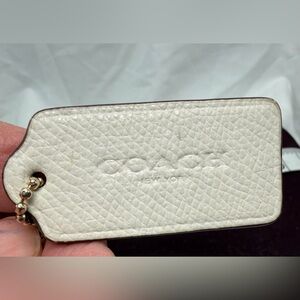 COACH Grained Leather Key Fob Bag Charm Keychain Hang Tag
